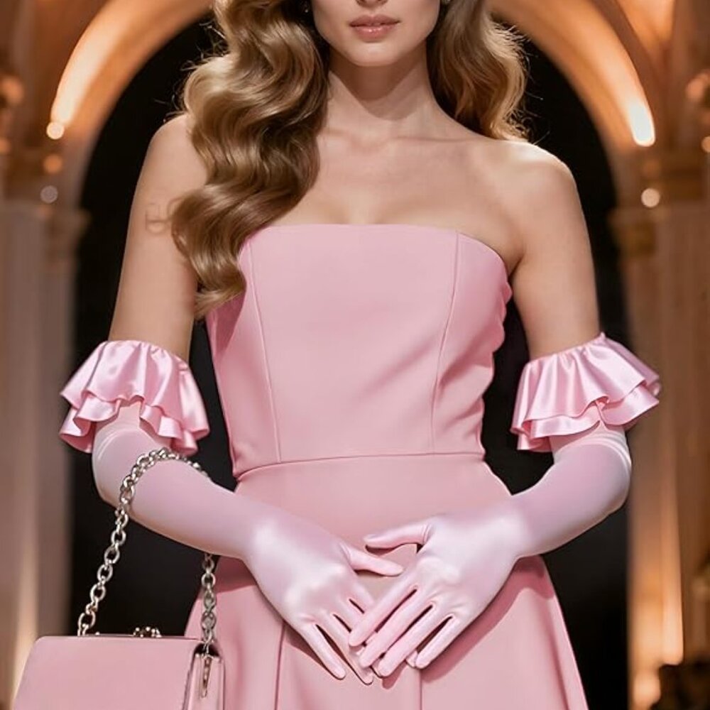Long Puffy Sleeves Ruffle Cuff  Gloves
